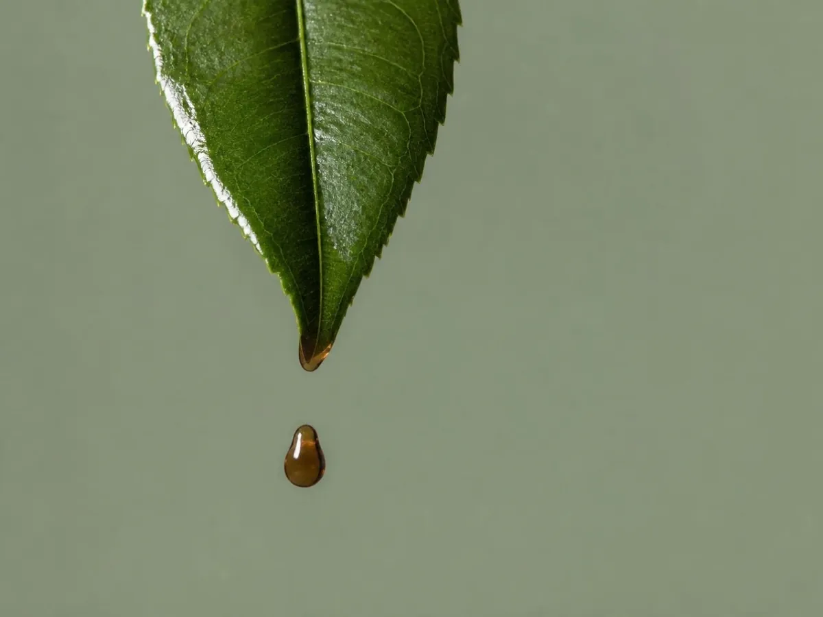 Extracto de té verde: la hoja de té y su extracto líquido marrón