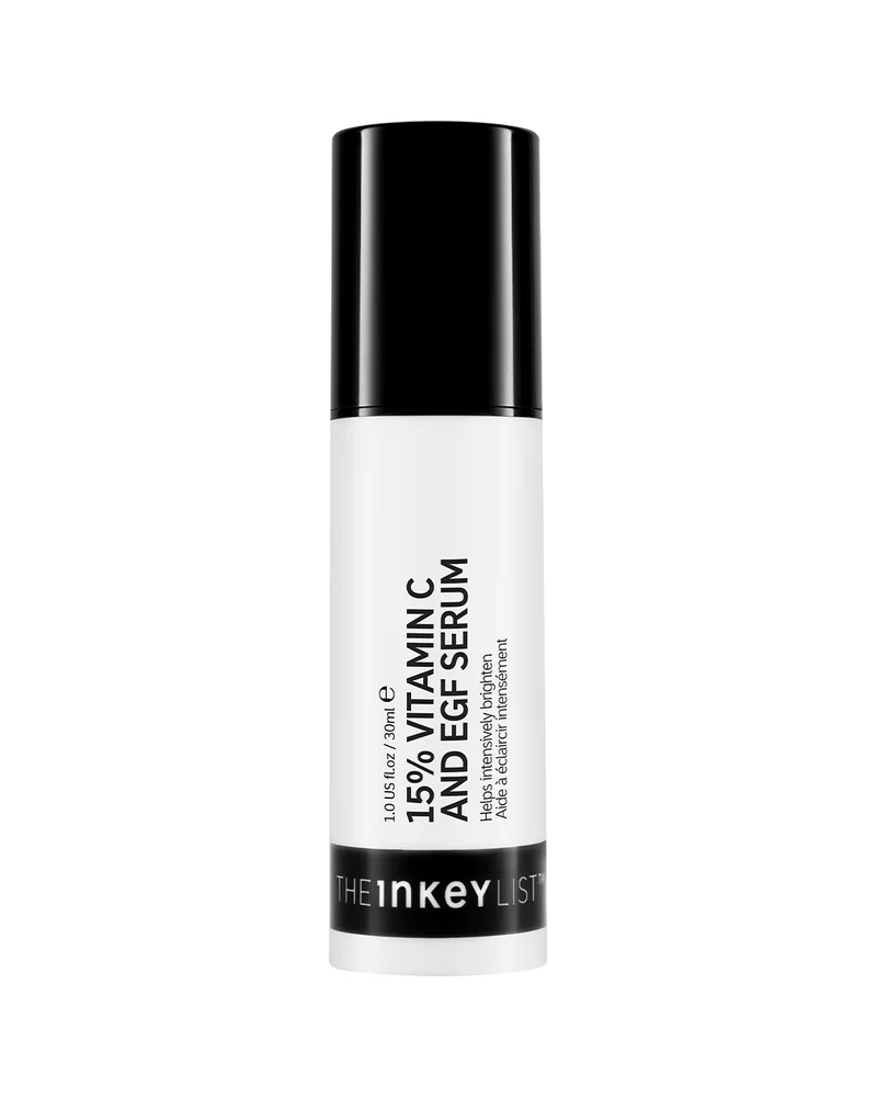 Envase de 15% Vitamin C + EGF Serum sobre fondo blanco