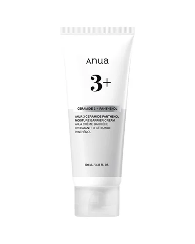 Tubo de 3 Ceramide Panthenol Moisture Barrier Cream sobre fondo blanco