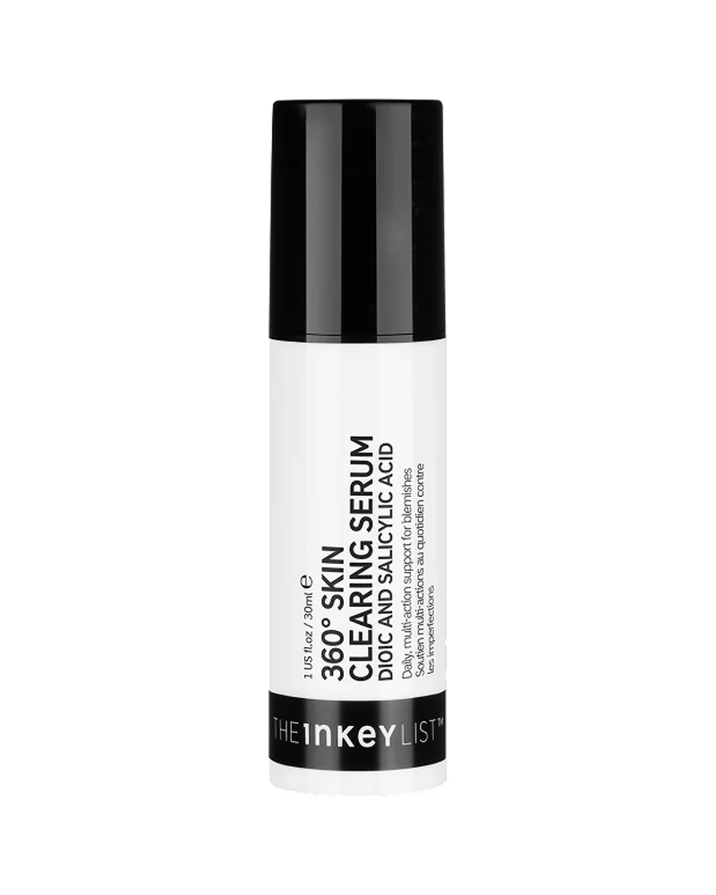 Envase de 360° Skin Clearing Serum sobre fondo blanco
