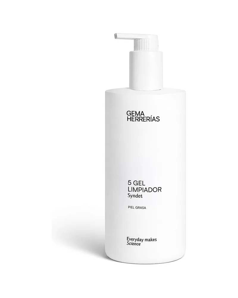 Envase de 5 Gel Limpiador sobre fondo blanco