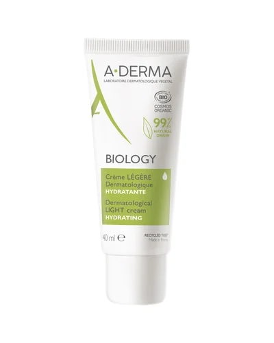 Envase de Biology Crema Ligera Dermatológica Hidratante sobre fondo blanco