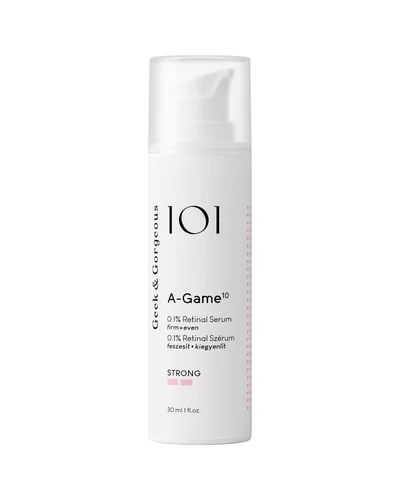 Envase airless blanco de A-Game 10 sobre fondo blanco