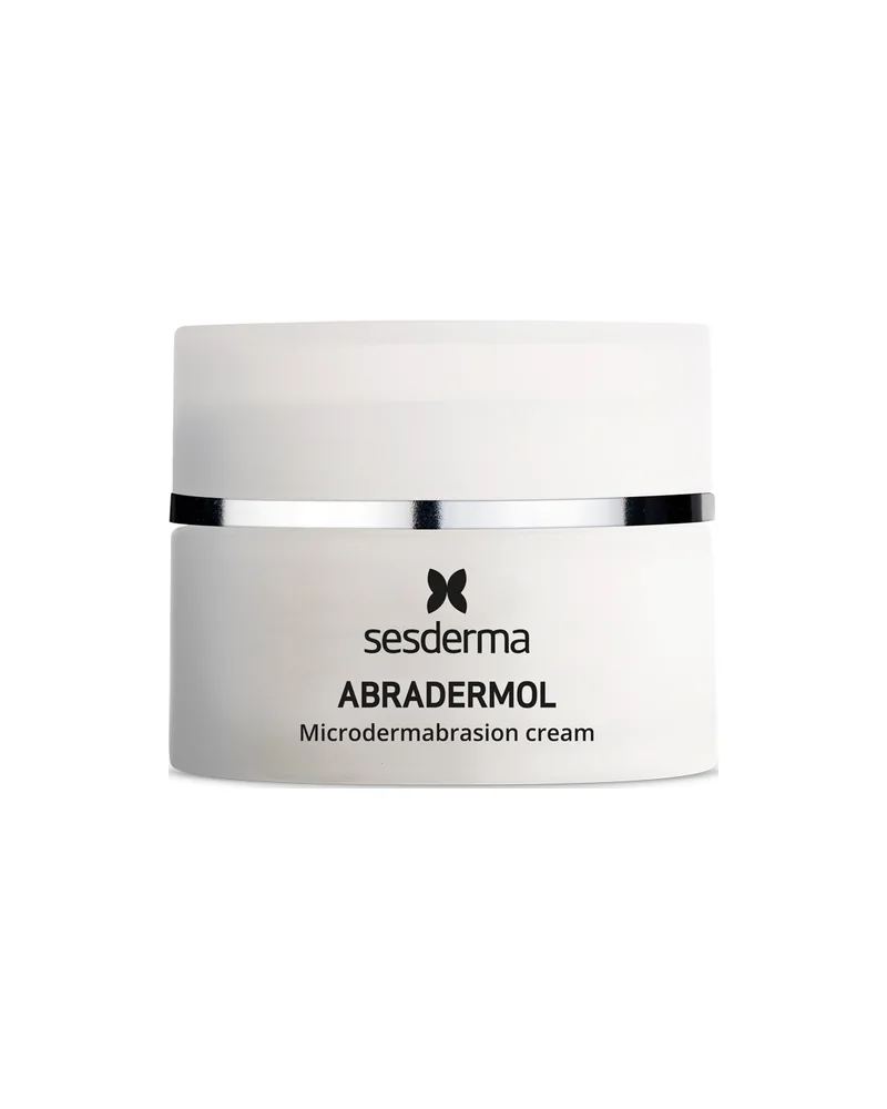 Envase de Abradermol Crema microdermoabrasión sobre fondo blanco