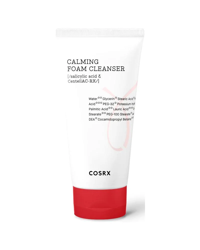 Envase de AC Collection Calming Foam Cleanser sobre fondo blanco