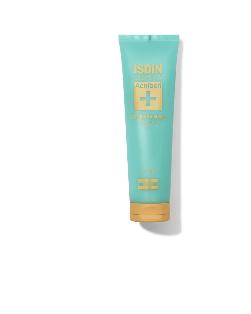 Envase de Acniben Exfoliante Suave sobre fondo blanco
