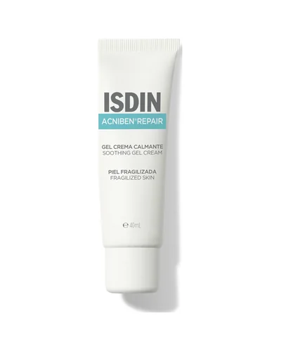 Envase de Acniben Repair Gel Crema Calmante sobre fondo blanco