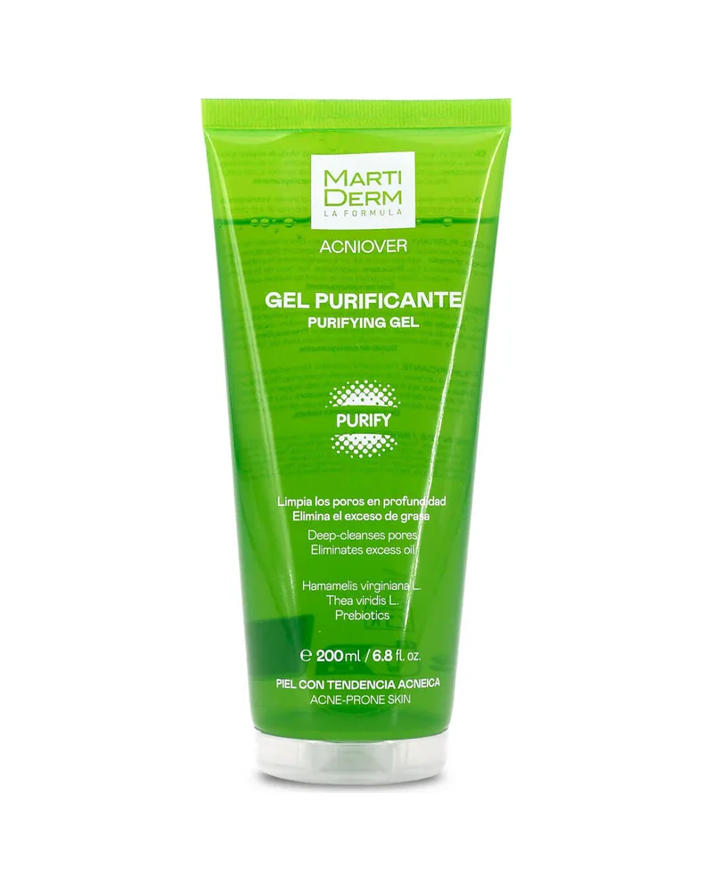 Envase de Acniover Gel Purificante sobre fondo blanco