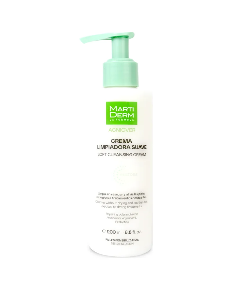 Envase de Acniover Restore Crema Limpiadora sobre fondo blanco
