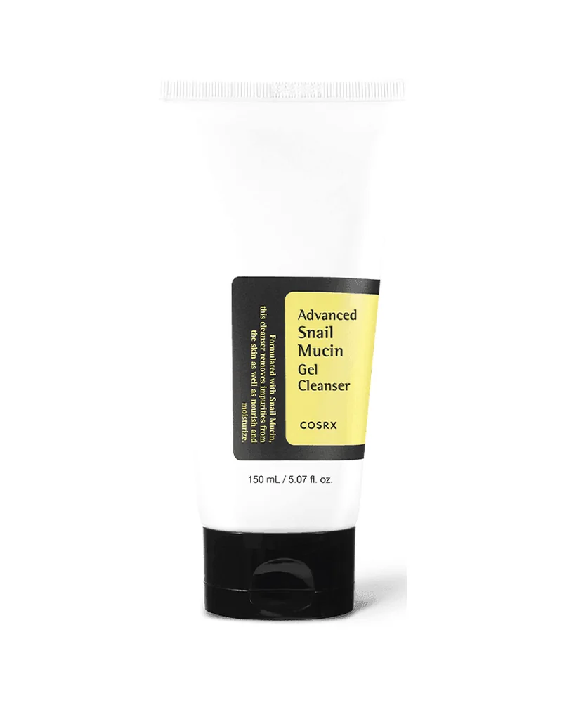 Envase de Advanced Snail Mucin Gel Cleanser sobre fondo blanco