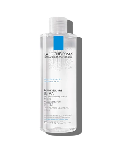 Envase de Agua Micelar Ultra Piel Sensible sobre fondo blanco