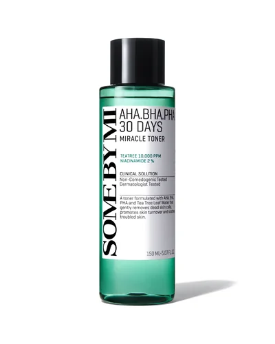 Frasco de AHA·BHA·PHA 30 Days Miracle Toner sobre fondo blanco