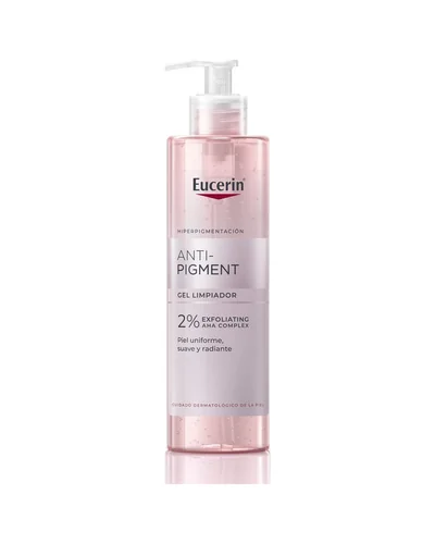 Envase de Anti-Pigment Gel Limpiador sobre fondo blanco