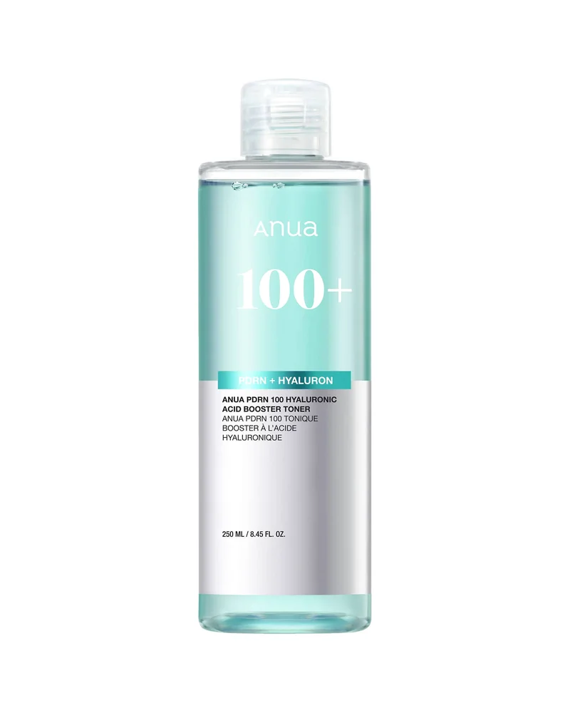 Envase de PDRN 100 Hyaluronic Acid Booster Toner sobre fondo blanco