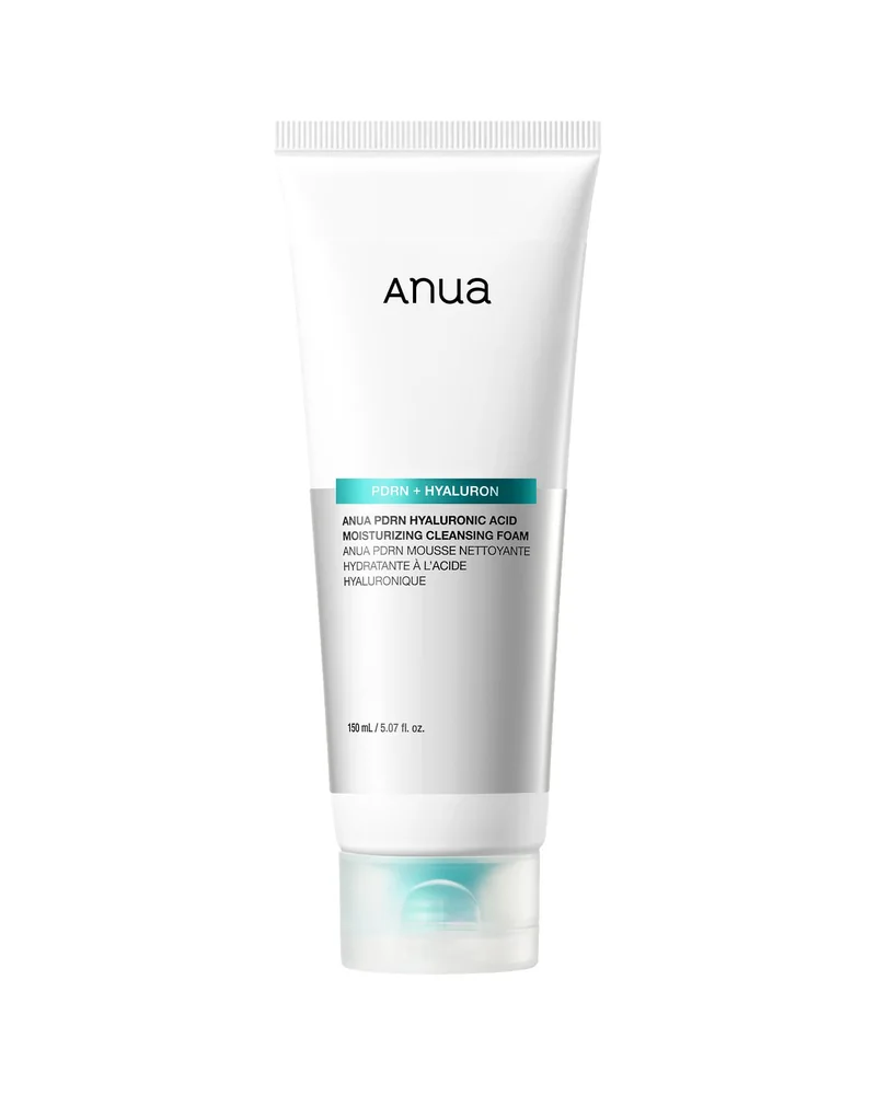 Envase de PDRN Hyaluronic Acid Moisturizing Cleansing Foam sobre fondo blanco