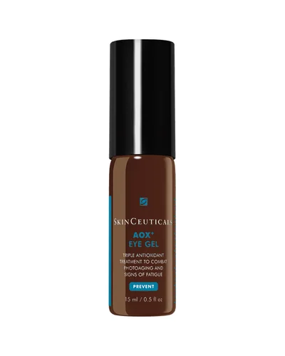 Envase de AOX+ Eye Gel sobre fondo blanco