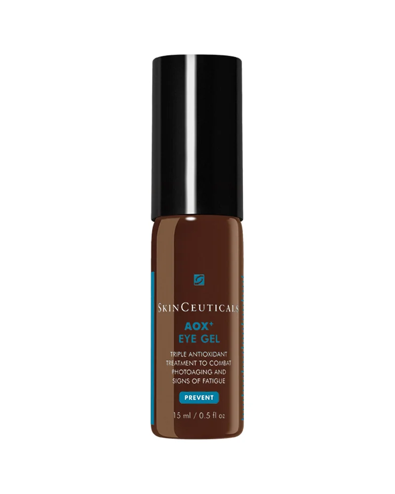 Envase de AOX+ Eye Gel sobre fondo blanco