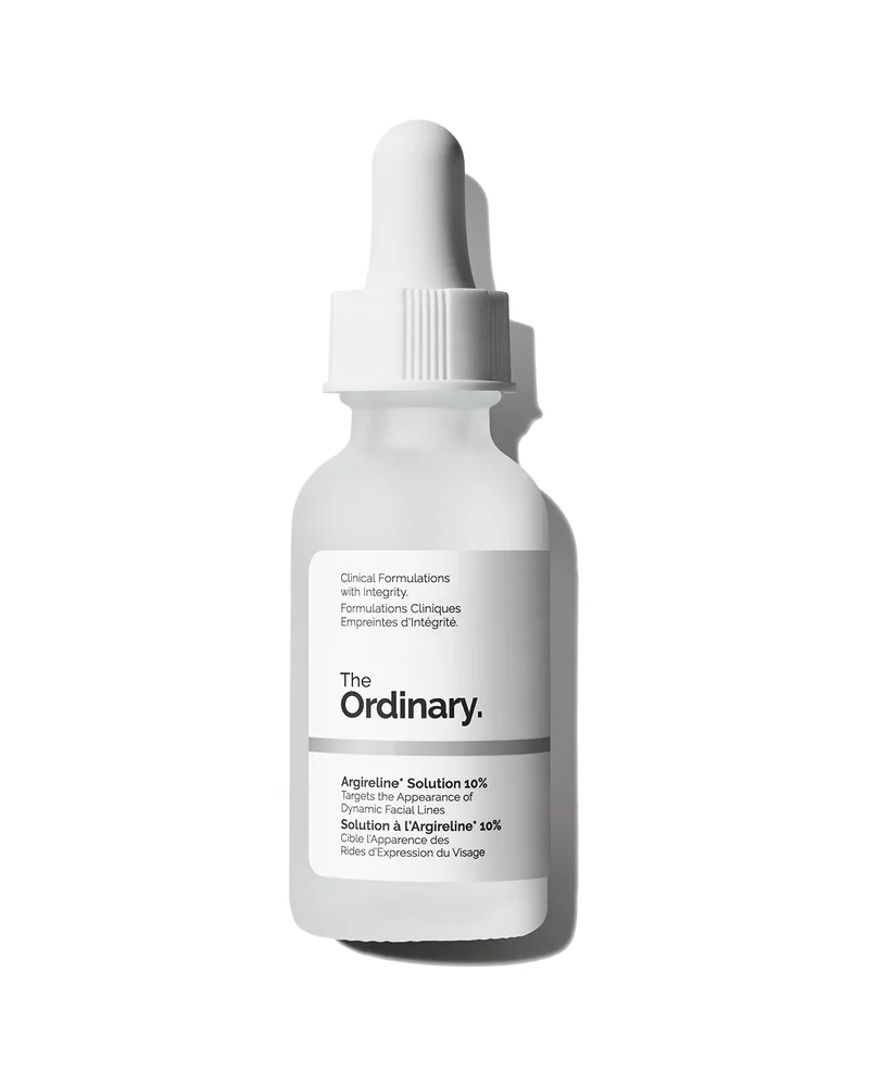 Envase de Argireline Solution 10% sobre fondo blanco