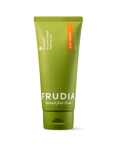 Tubo de Avocado Enzyme Relief Peeling Gel sobre fondo blanco