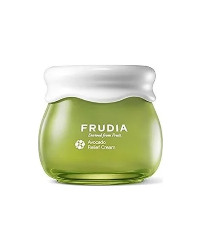 Tarro de Avocado Relief Cream sobre fondo blanco