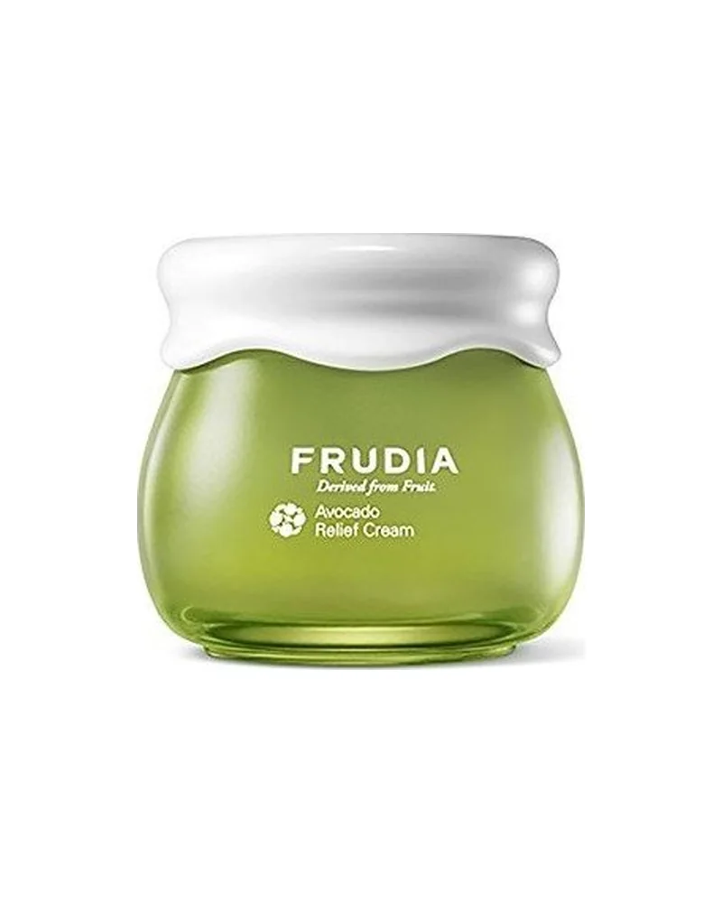 Tarro de Avocado Relief Cream sobre fondo blanco