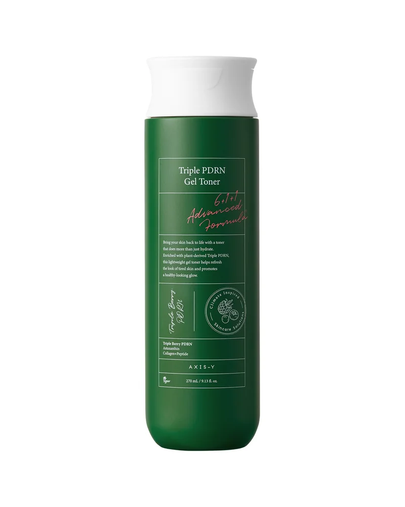 Botella de Triple PDRN Gel Toner sobre fondo blanco