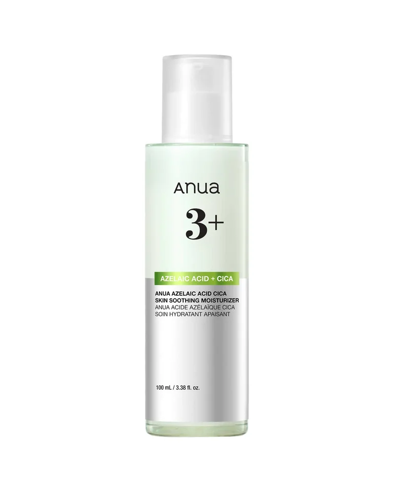 Botella con dosificador de Azelaic Acid CICA Skin Soothing Moisturizer sobre fondo blanco