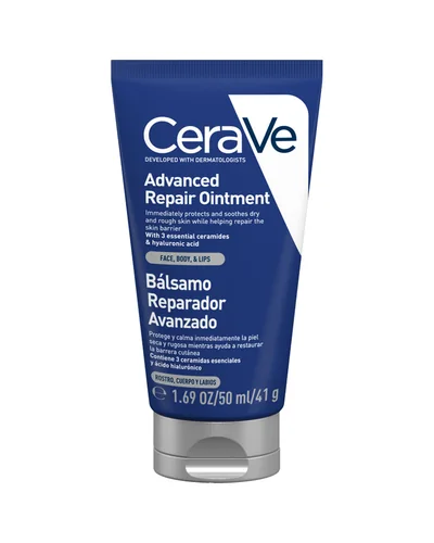 Envase de Bálsamo Reparador Avanzado sobre fondo blanco