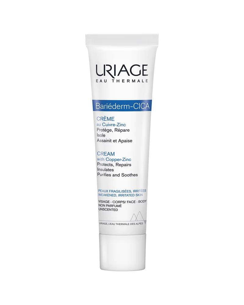 Envase de Bariéderm Cica-Crema sobre fondo blanco