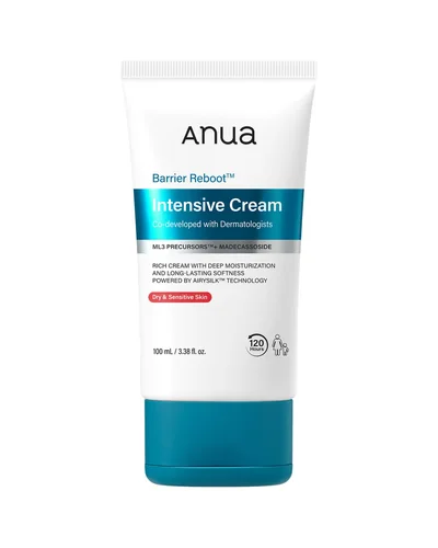 Tubo de Barrier Reboot Intensive Cream sobre fondo blanco