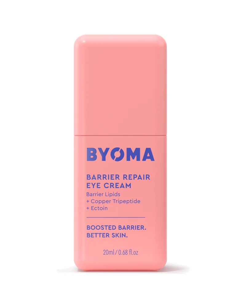Frasco con dosificador de Barrier Repair Eye Cream sobre fondo blanco