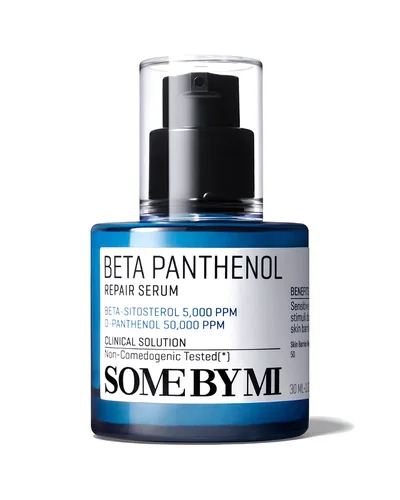 Frasco con dosificador de Beta Panthenol Repair Serum sobre fondo blanco