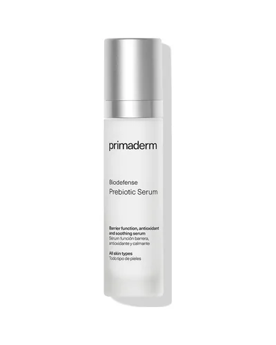Envase de Biodefense Prebiotic Serum sobre fondo blanco
