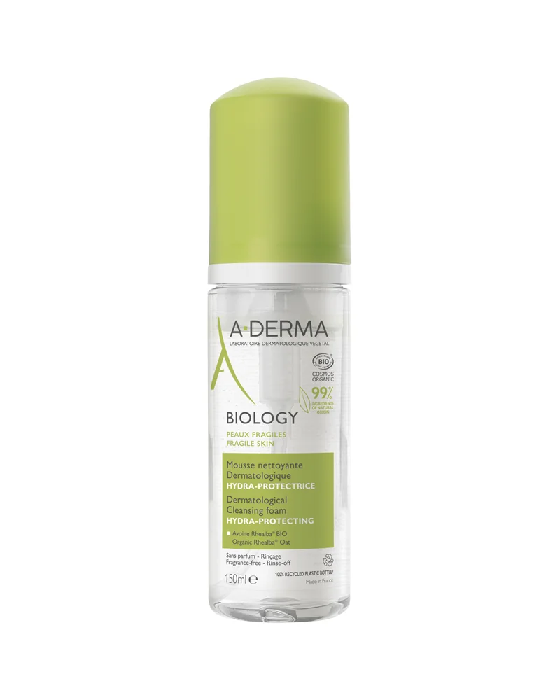 Envase de Biology Espuma Limpiadora Hidraprotectora sobre fondo blanco
