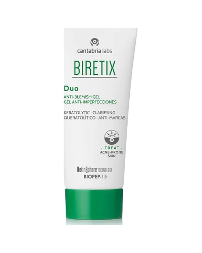 Envase de Biretix Duo sobre fondo blanco