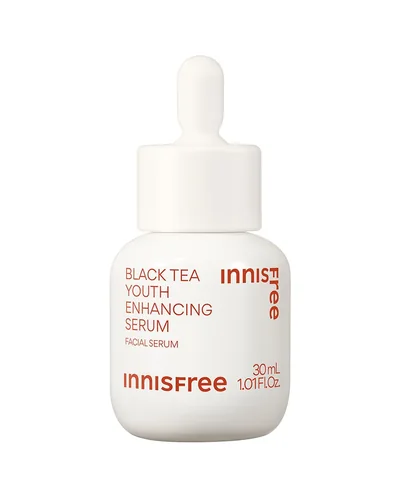 Frasco con cuentagotas de Black Tea Youth Enhancing Serum sobre fondo blanco