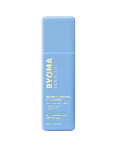 Frasco con dosificador de Blemish Control Moisturiser sobre fondo blanco