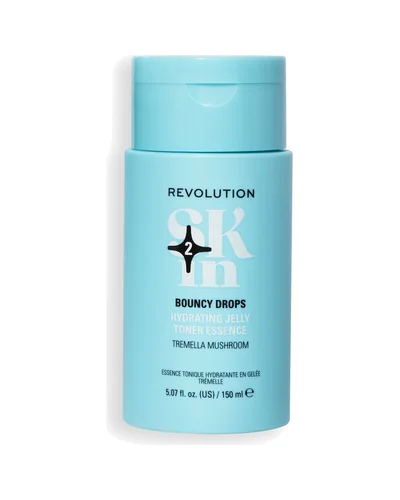 Envase de Bouncy Drops Tremella Mushroom Hydrating Jelly Toner sobre fondo blanco