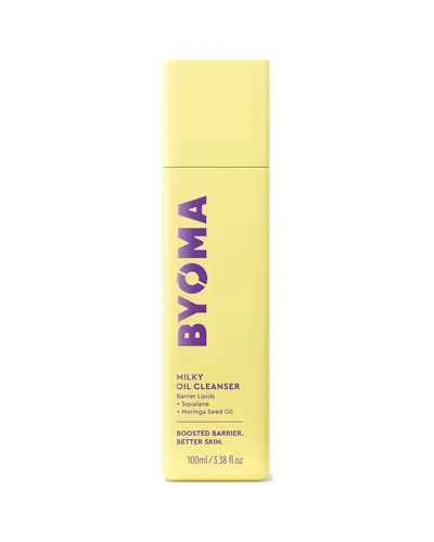 Frasco de Milky Oil Cleanser sobre fondo blanco