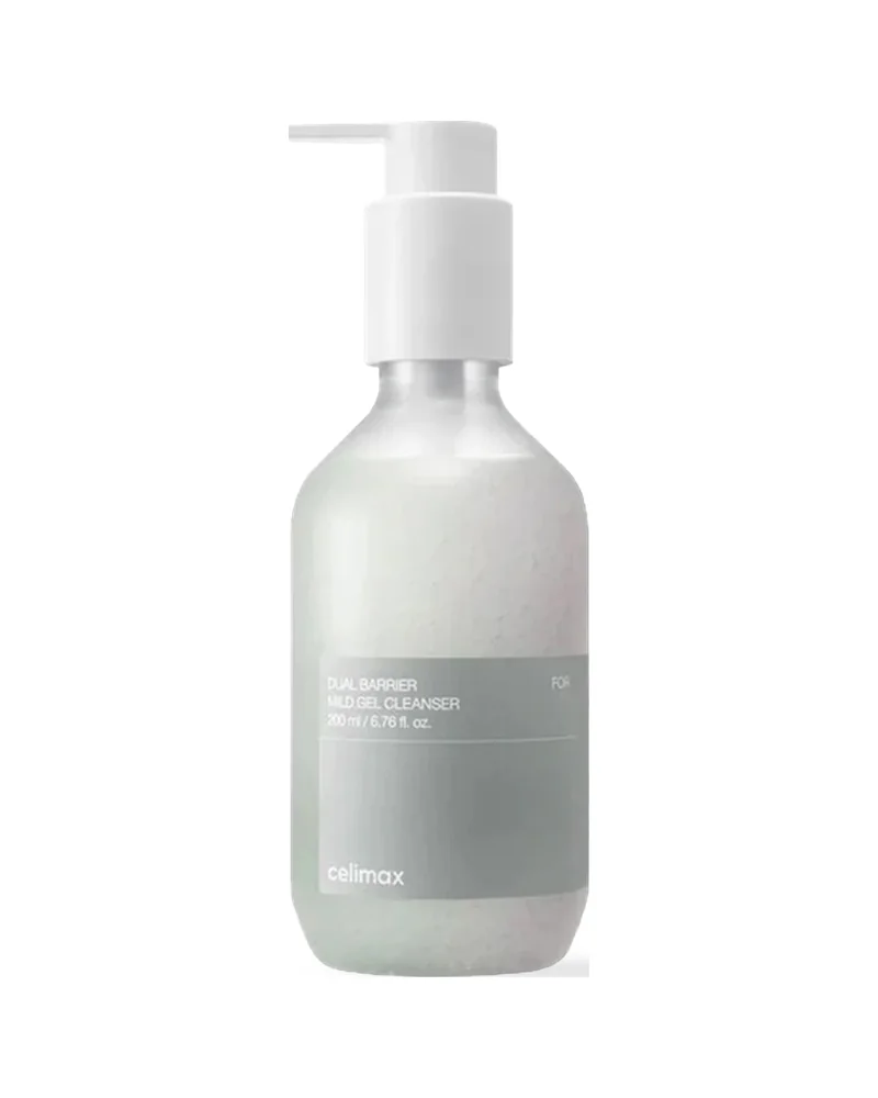 Envase de Dual Barrier Mild Gel Cleanser sobre fondo blanco
