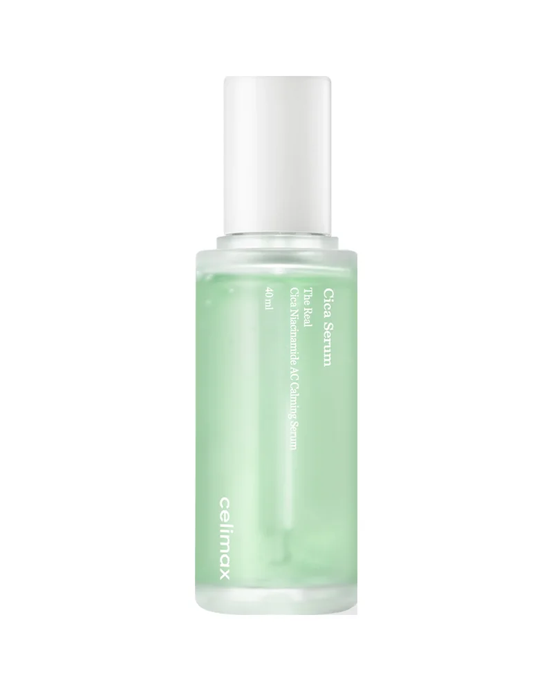Envase de The Real Cica Niacinamide AC Calming Serum sobre fondo blanco