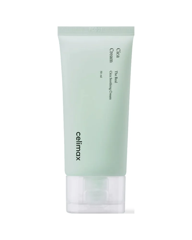 Envase de The Real Cica Soothing Cream sobre fondo blanco