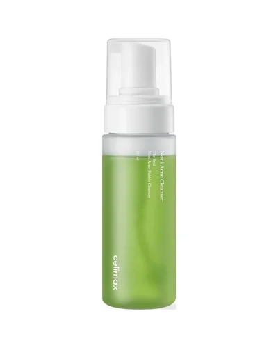 Envase de The Real Noni Acne Bubble Cleanser sobre fondo blanco
