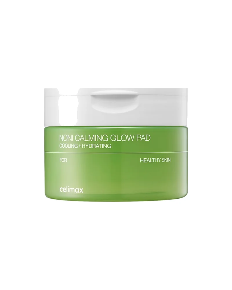 Envase de The Real Noni Calming Glow Pad sobre fondo blanco