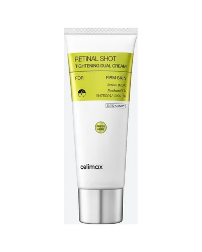 Envase de The Vita-A Retinal Shot Tightening Dual Cream sobre fondo blanco