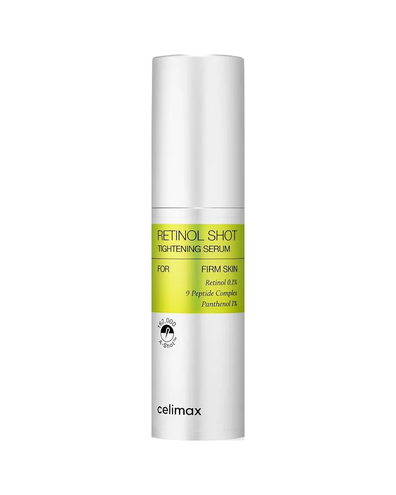 Envase de The Vita-A Retinol Shot Tightening Serum sobre fondo blanco
