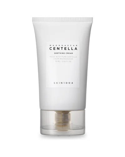 Envase de Madagascar Centella Soothing Cream sobre fondo blanco