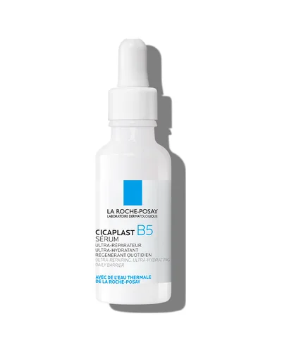 Envase de Cicaplast B5 Sérum sobre fondo blanco