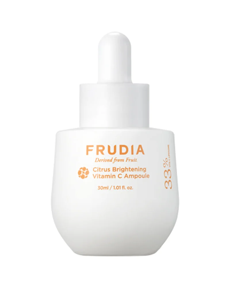 Frasco de Citrus Brightening Vitamin C Ampoule sobre fondo blanco