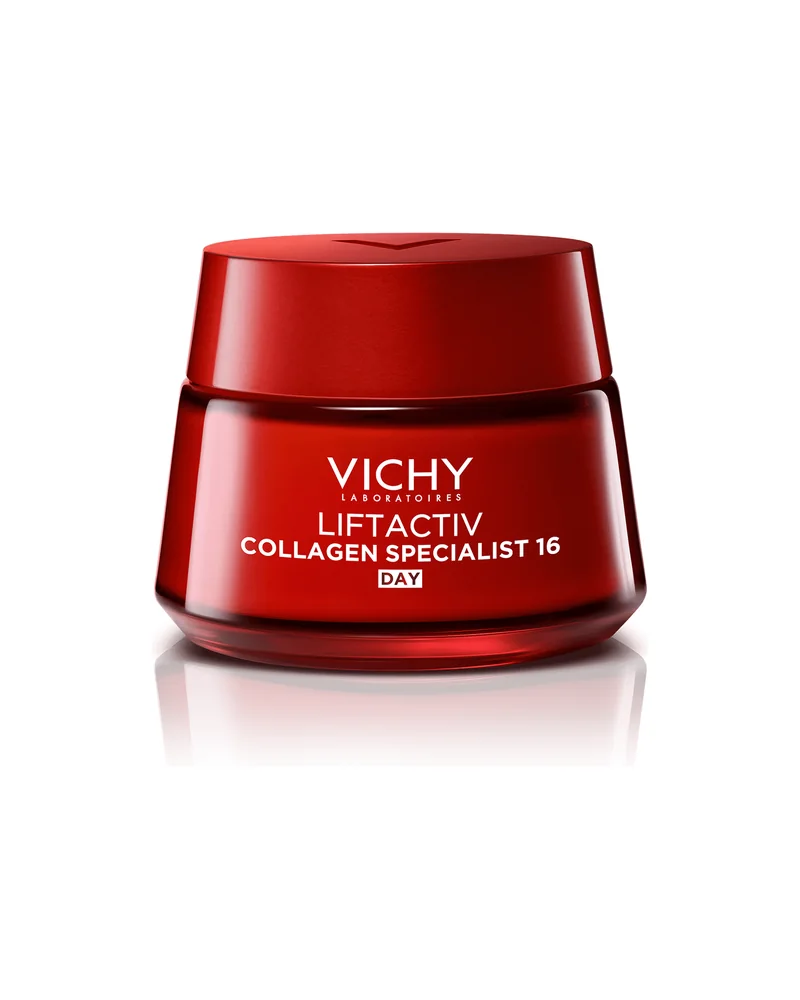 Envase de Liftactiv Collagen Specialist 16 Crema de Día sobre fondo blanco